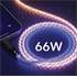 Cordon lumineux 1M charge + data USB A / TYPE C