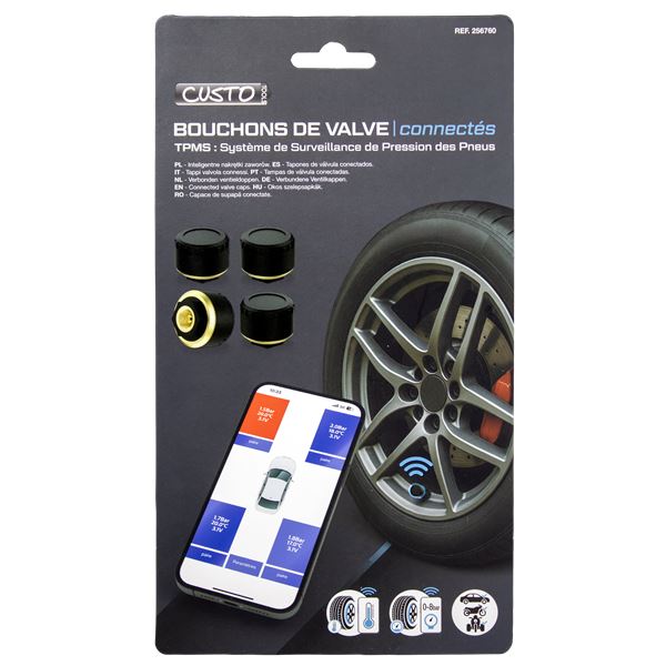 Bouchons de valve connectés Custo Tools