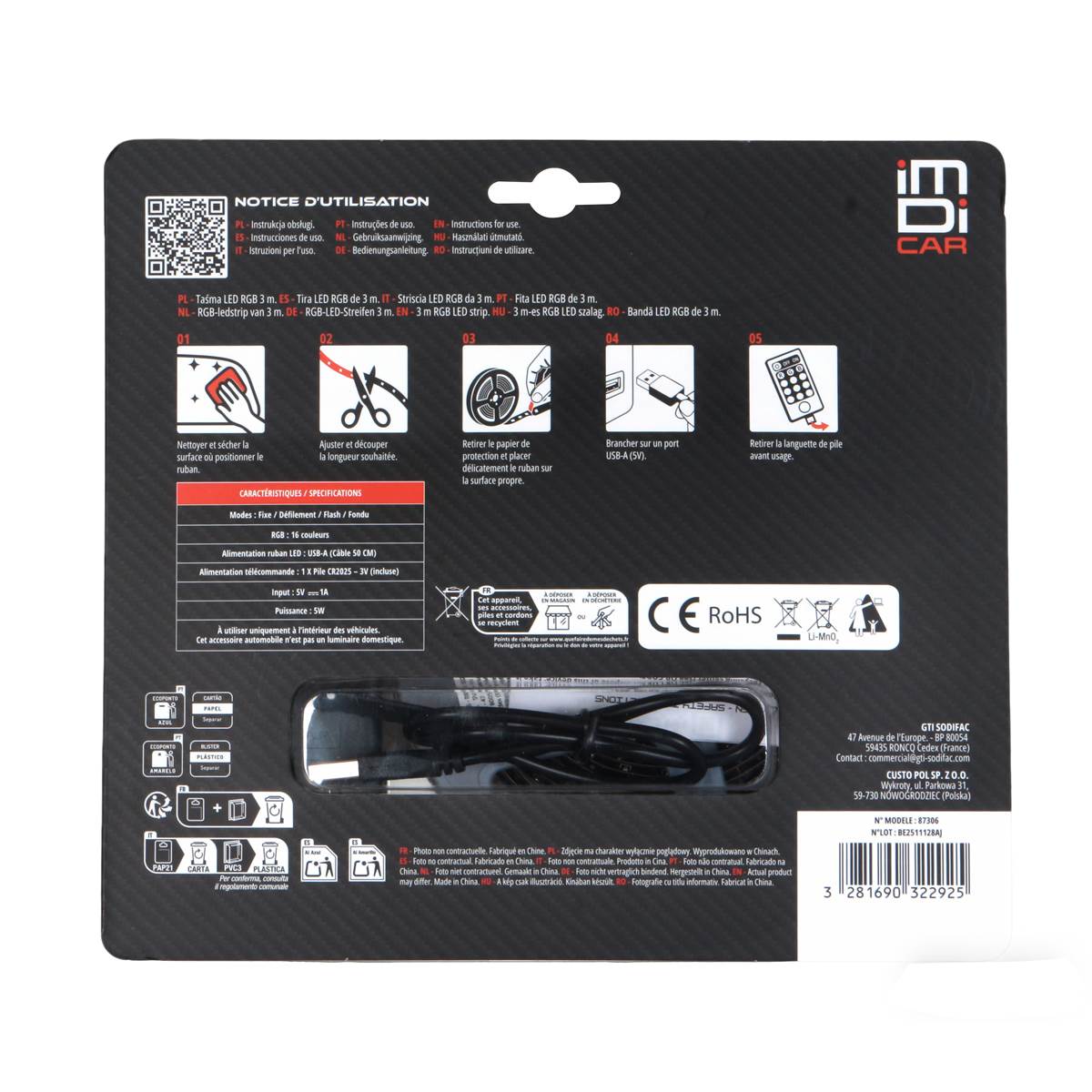 Ruban Led Rgb - 3 Mètres