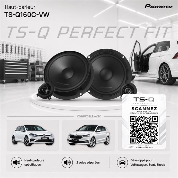 Haut-parleurs TS-Q160C-VW Pioneer pour VOLKSWAGEN, SEAT, SKODA