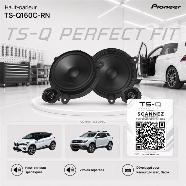 Haut-parleurs TS-Q160C-RN Pioneer pour RENAULT, NISSAN, DACIA