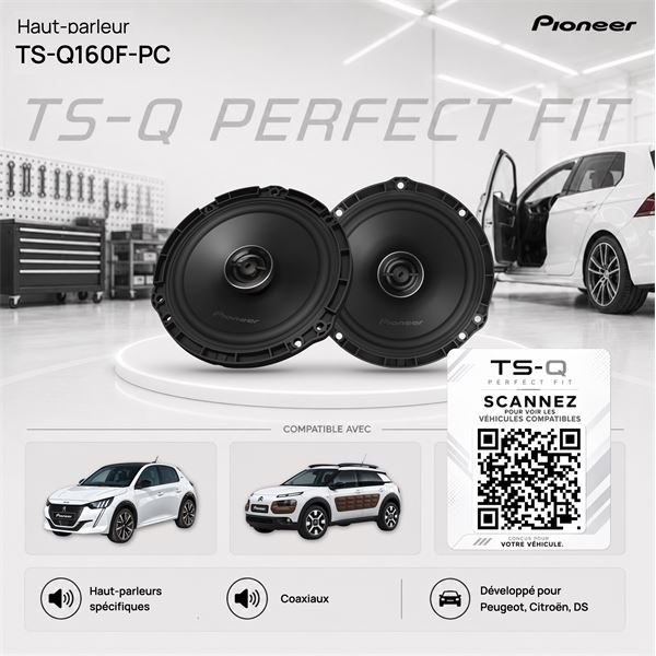 Haut-parleurs coaxiaux TS-Q160F-PC Pioneer pour PEUGEOT, CITROËN, DS