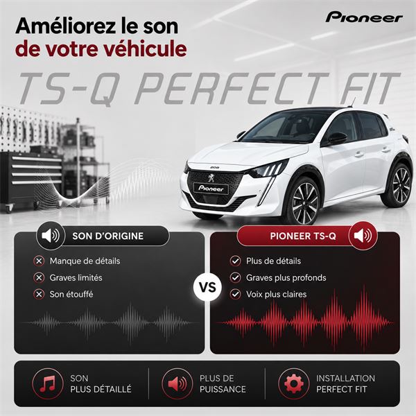 Haut-parleurs coaxiaux TS-Q160F-PC Pioneer pour PEUGEOT, CITROËN, DS
