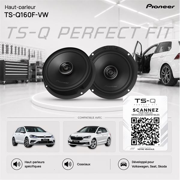 Haut-parleurs coaxiaux TS-Q160F-VW Pioneer pour VOLKSWAGEN, SEAT, SKODA