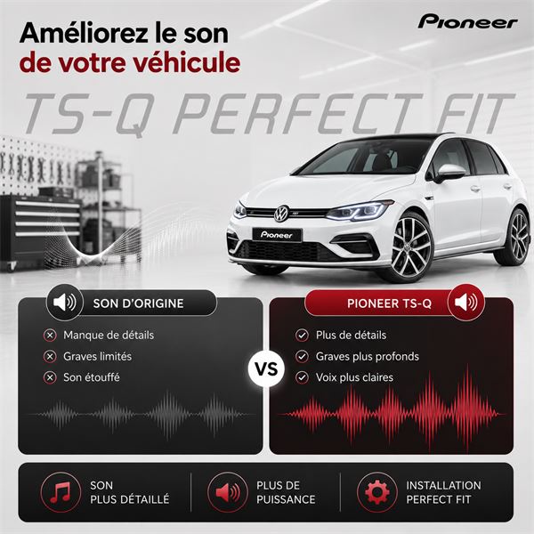 Haut-parleurs coaxiaux TS-Q160F-VW Pioneer pour VOLKSWAGEN, SEAT, SKODA