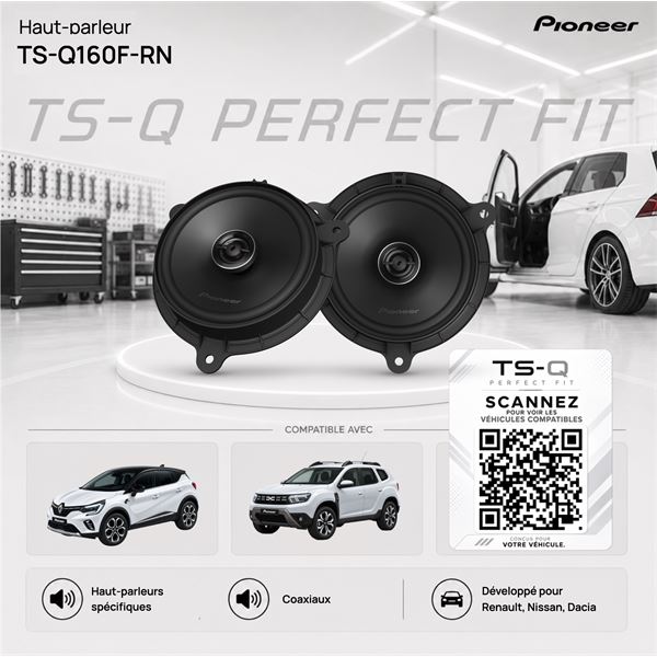 Haut-parleurs coaxiaux TS-Q160F-RN Pioneer pour RENAULT, NISSAN, DACIA