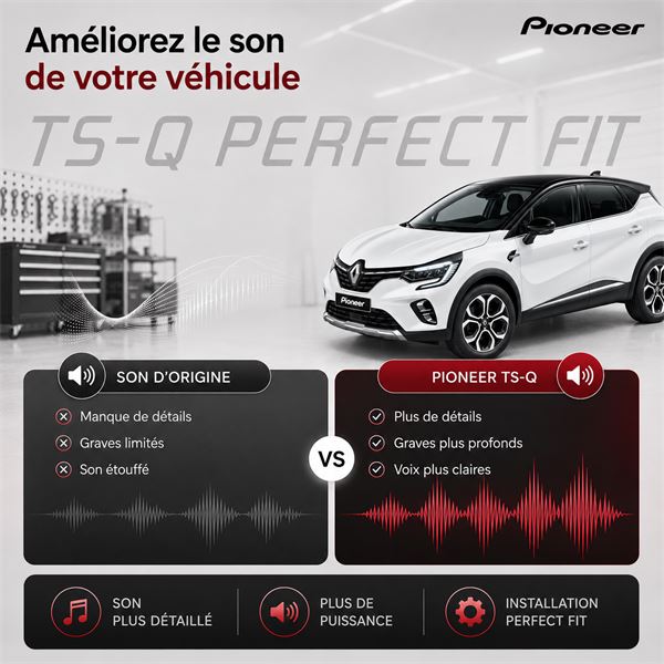 Haut-parleurs coaxiaux TS-Q160F-RN Pioneer pour RENAULT, NISSAN, DACIA