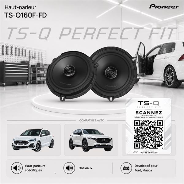 Haut-parleurs coaxiaux TS-Q160F-FD Pioneer pour FORD, MAZDA