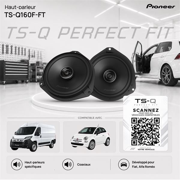 Haut-parleurs coaxiaux TS-Q160F-FT Pioneer pour FIAT, ALFA ROMEO