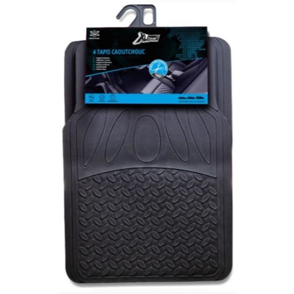 Jeu de 4 tapis de sol en caoutchouc premium (TPE) universels