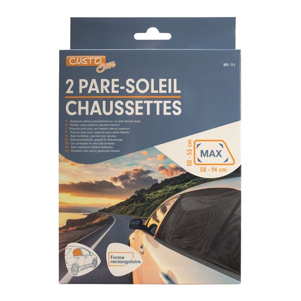 Lot de 2 rideaux chaussettes rectangulaires