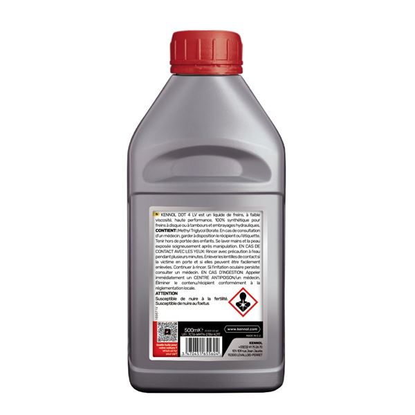 Liquide de frein DOT4 LV KENNOL 500ml