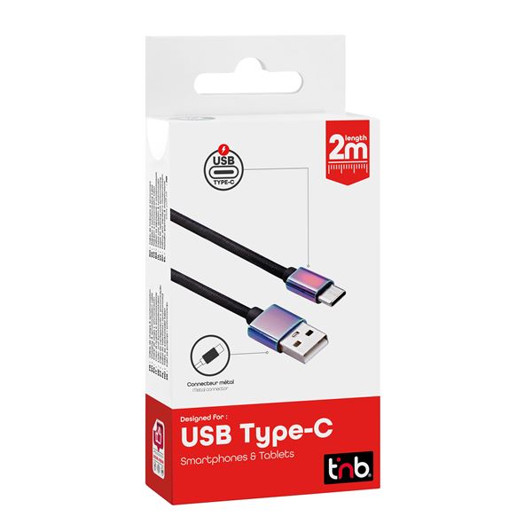 Câble USB-C connecteurs iridium T'nb