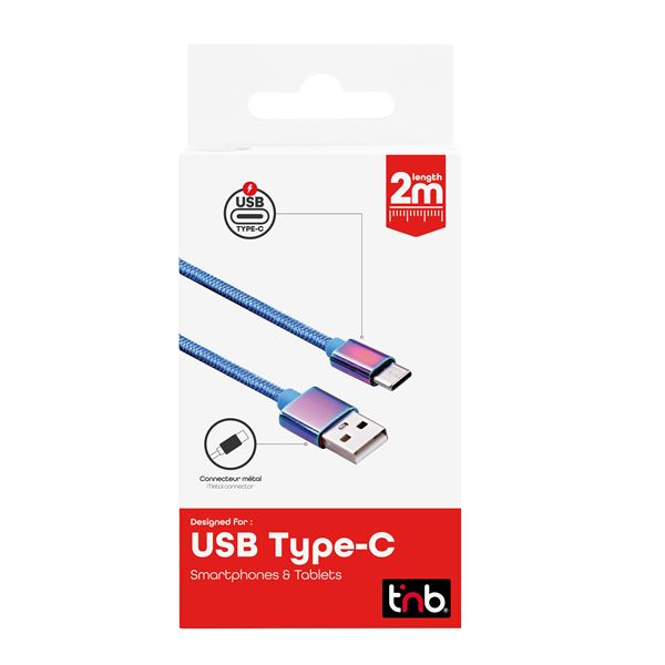 Câble USB-A / USB-C connecteurs iridium T'nb