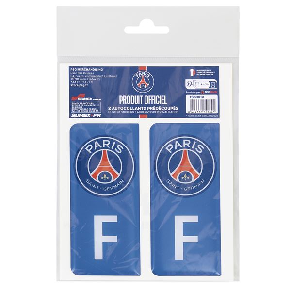Stickers auto résine 3D gauche bleu PSG/FR