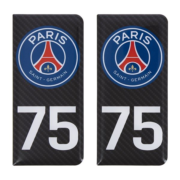 Stickers auto résine 3D droite carbone PSG/75