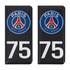 Stickers auto résine 3D droite carbone PSG/75