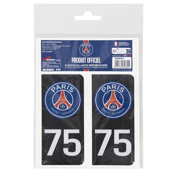 Stickers auto résine 3D droite carbone PSG/75