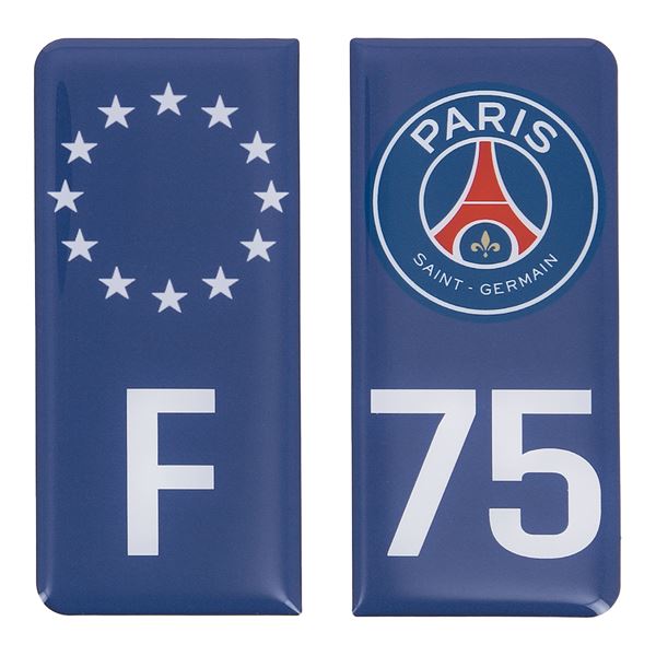 Stickers auto résine 3D droite/gauche bleu FR/PSG/75