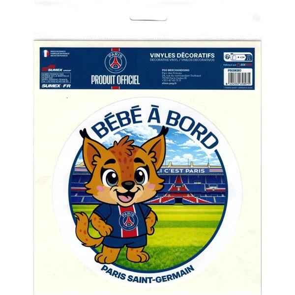 Sticker bébé à bord 15cm PSG