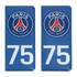 Stickers résine 3D droite bleu PSG/75