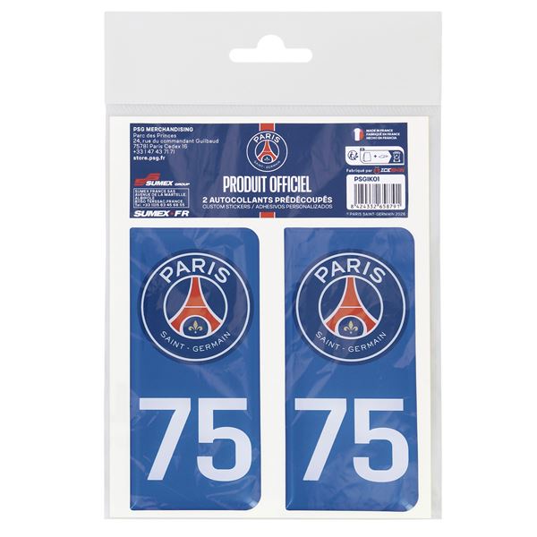 Stickers résine 3D droite bleu PSG/75