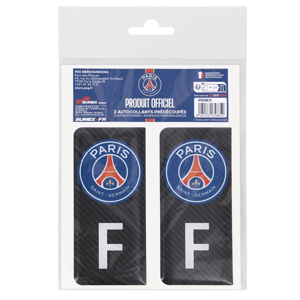 Stickers auto résine 3D gauche carbone PSG/75