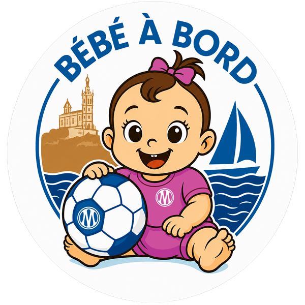 Sticker bébé à bord 15cm rose OM
