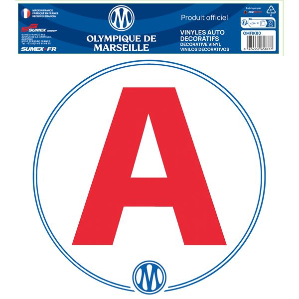 Disque A "jeune conducteur" logo OM