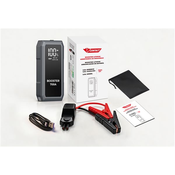 Booster de démarrage lithium CONTACT pour moteur essence jusqu'à 3,5L/diesel jusqu'à 2L