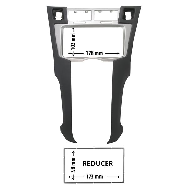 Cache autoradio argent et noir Toyota Yaris