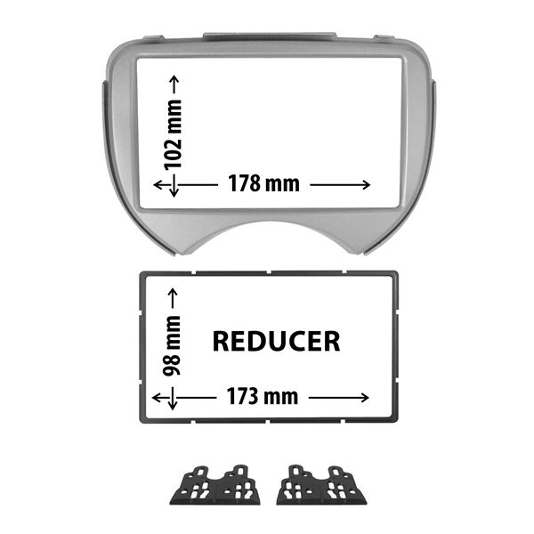 Cache autoradio gris métallisé Nissan Micra