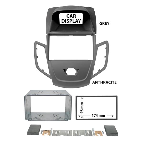 Cache autoradio anthracite Ford Fiesta 2008 à 2018