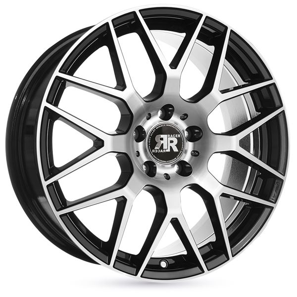 Jante aluminium Racer 18 pouces Noir Brillant Face Polie