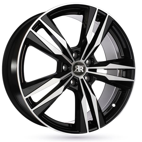 Jante aluminium Racer 17 pouces Noir Brillant Face Polie