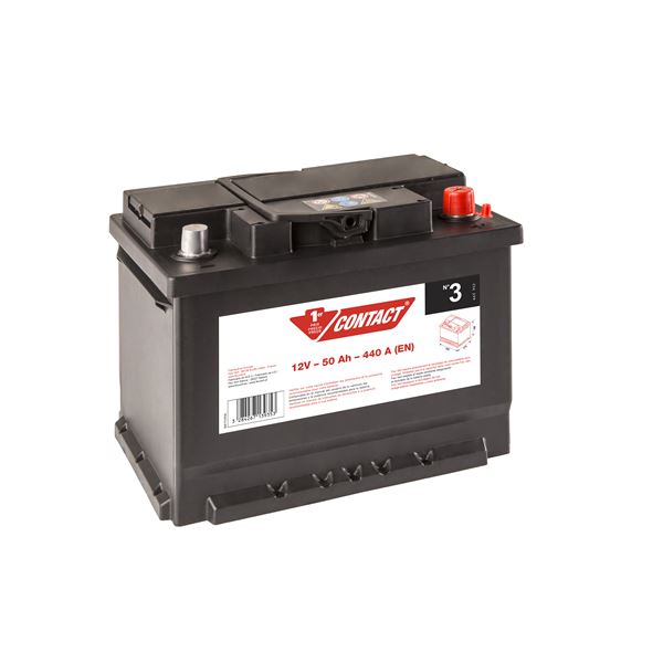 Batterie voiture Contact n°3 - 50Ah / 440A - 12V