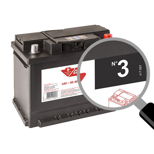 Batterie voiture Contact n°3 - 50Ah / 440A - 12V