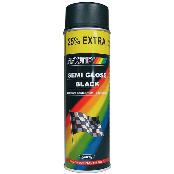 Aérosol peinture carrosserie sèchage rapide noir satiné MOTIP 500 ml
