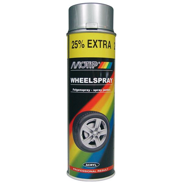 Aérosol peinture pour jantes couleur argent MOTIP 500 ml