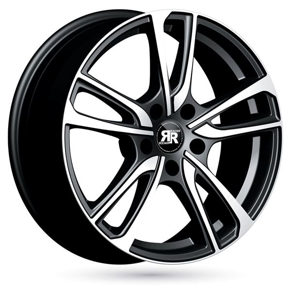 Jante aluminium Racer 16 pouces Noir Face Polie