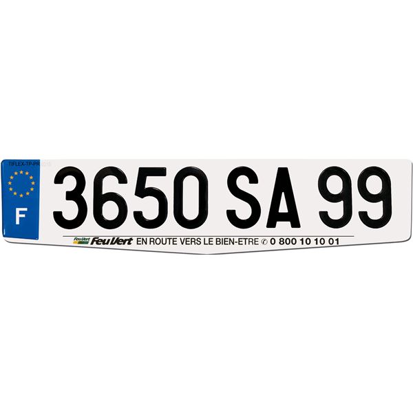 Plaque immatriculation alu Premium 520 x 120 mm (ancien système)