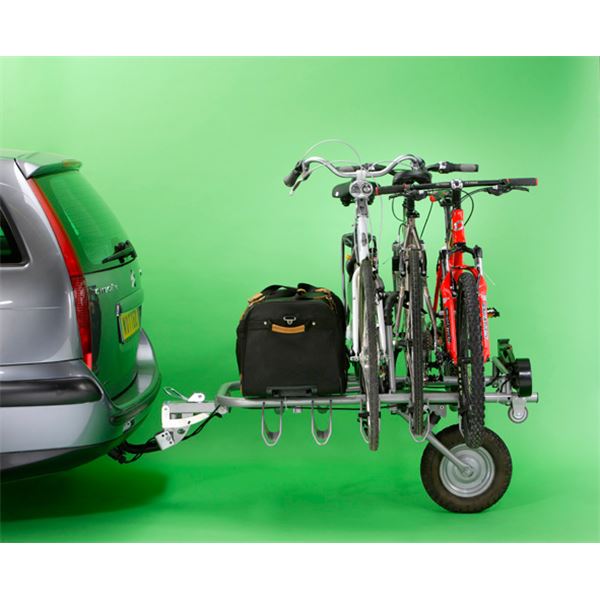 Porte-vélos remorque sur attelage Mottez mono roue pour 5 vélos