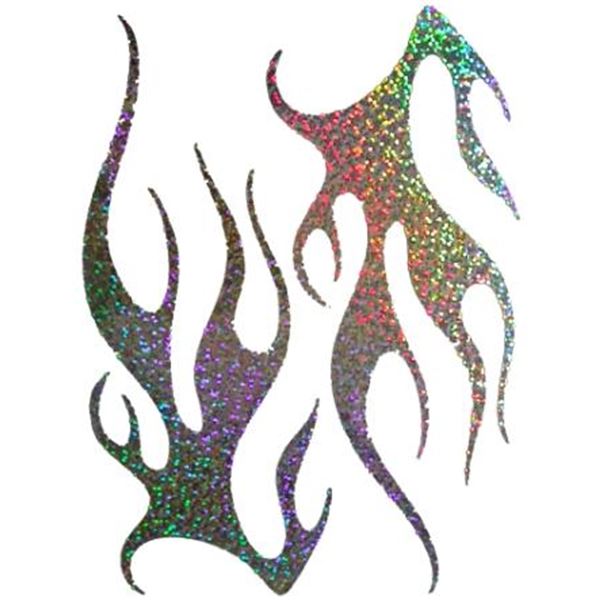 Sticker carrosserie pailleté flaming blanc