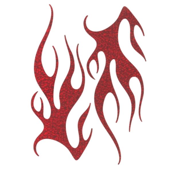 Sticker carrosserie pailleté flaming rouge