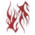 Sticker carrosserie pailleté flaming rouge