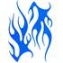 Sticker carrosserie pailleté flaming bleu