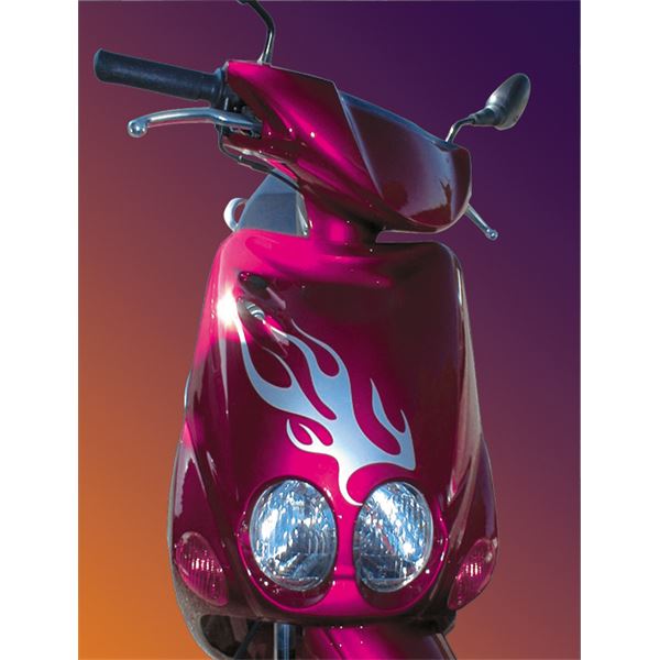 Adhésif découpé transférable Cadox Flaming argent x2
