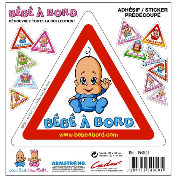 Adhésif Bébé à Bord G bleu