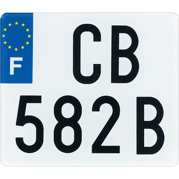 Plaque immatriculation cyclo plastique 140 x 120 mm