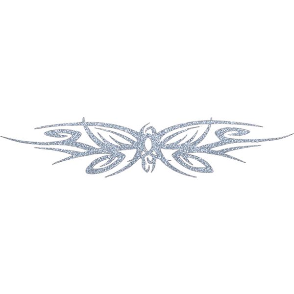 Sticker carrosserie tattoo argent papillon Cadox